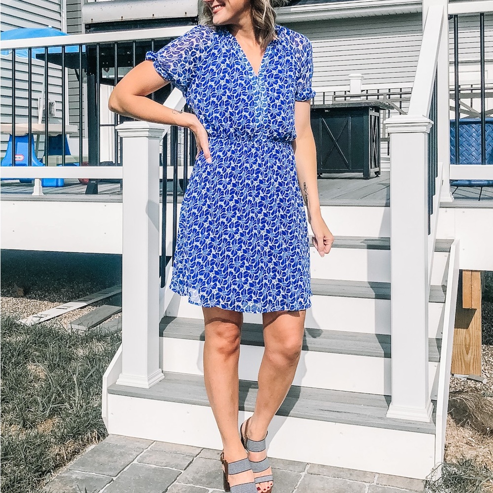Blue Lightweight Dollie Dress - Collective Concepts - Sz M